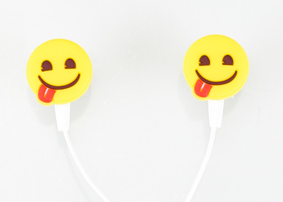 Stéréo 3,5 millimètres dans la couleur multi d'écouteur de silicone d'Emoji d'oreille avec la longueur de 1.2m